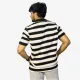 Men's Black White Orange Striped Polo T-Shirt | Premium Cotton Regular Fit